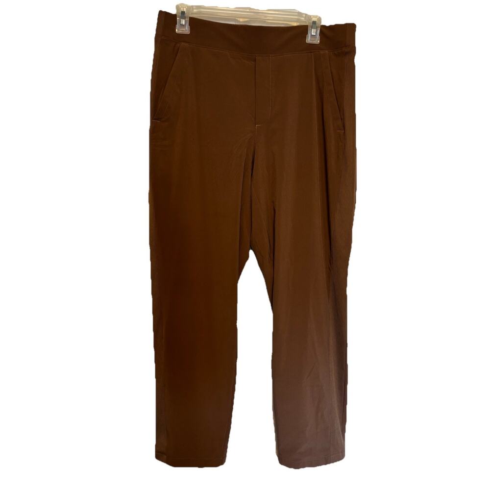 Athleta Womens Brooklyn Lined Jogger Pants 10 P Light Brown Zipper Pockets